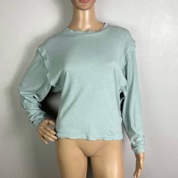 JOIE BLUE LONG SLEEVE COTTON JERSEY TOP - Picture 2 of 11